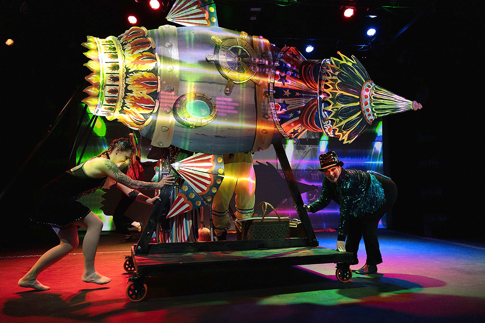 A performer in a Soul Penny Circus production