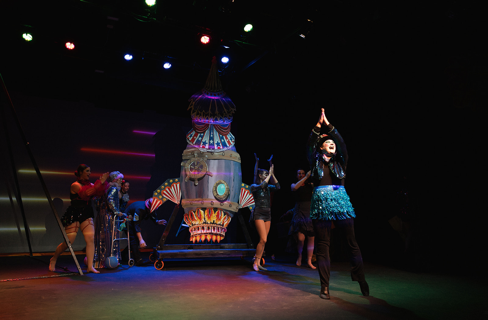 A performer in a Soul Penny Circus production