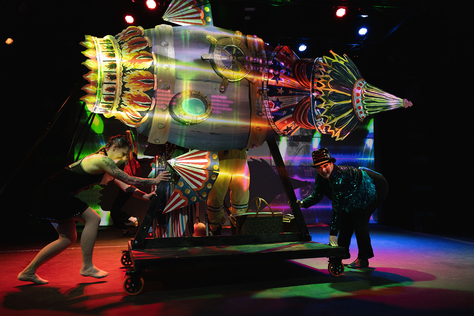 A performer in a Soul Penny Circus production