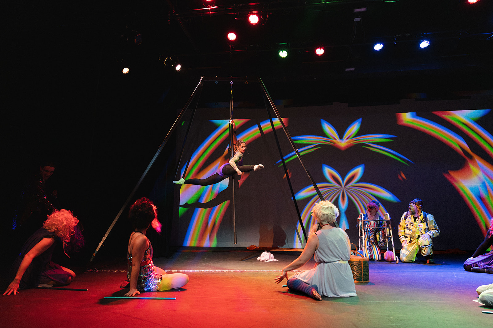 A performer in a Soul Penny Circus production